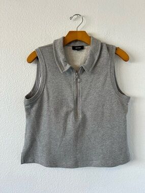 ME+EM Grey Sleeveless Half-Zip Sweatshirt Vest Size 6